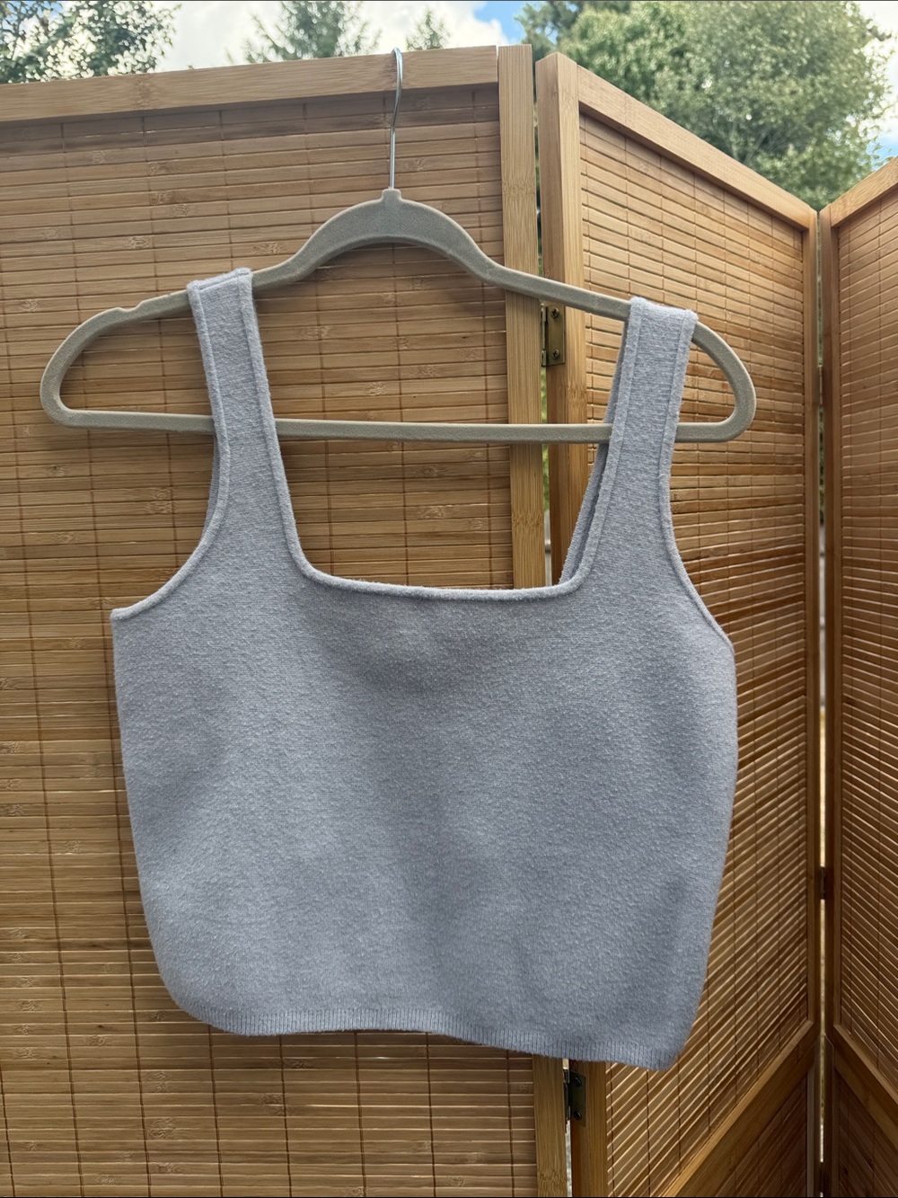 Abercrombie & Fitch Light Gray Square Neck Knit Tank